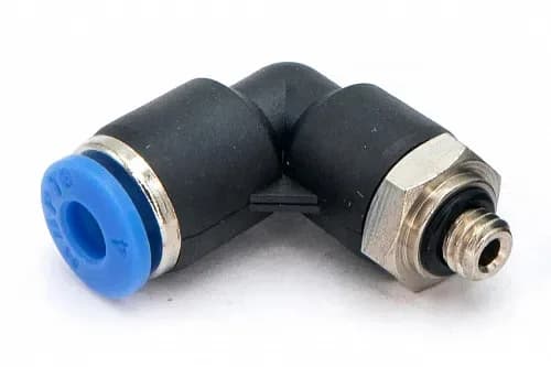 Пневмофитинг цанговый L-образный с наружной резьбой PL 4-М5х0.8 - фото 1